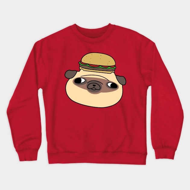 Hamburger Pug Face Crewneck Sweatshirt by saradaboru